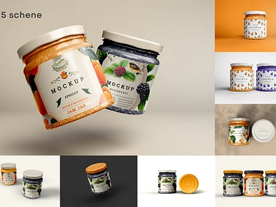 Jam Jar Mockup bottle container food glass jam jam jar mockup jar mockup package packaging template