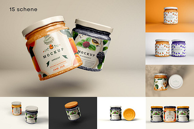 Jam Jar Mockup bottle container food glass jam jam jar mockup jar mockup package packaging template