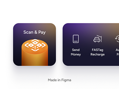 iOS Widget - Scan & Pay android app apple concept control design ios mobile panel ui ux widget