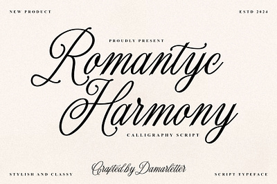 Romantyc Harmony branding design font identity illustration lettering logo type typography ui