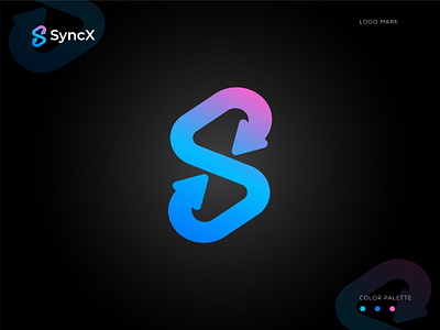 Syncx branding logo icon design abstract app app logo best logo brand identity branding business logo logo design logo mark marketing logo modern popular logo s letter s logo s mark tech logo top logo trade logo websitelogo