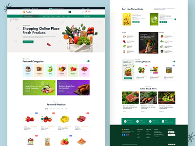 Grocery Store & Food eCommerce blog branding creative delivery design ecommerce farming food grocery grocery market landingpage megastore modern multi vendor online shop store supermarket ui vegetables woocommerce