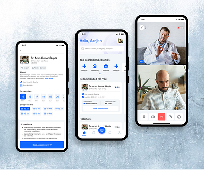 Healthcare App design app design booking healthcare medical ui ux video confrencing