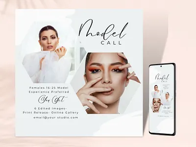 Model Call Banner casting call card casting template fashion model call model audition call model call card model call promo model call template models casting call photography casting