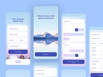 Flights Booking App Design air ticket airplane app design flight interface mobile ui ux