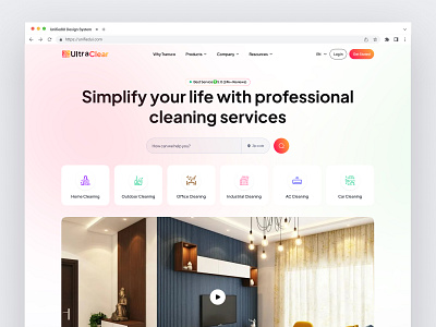 Cleaning Service Landing page clean cleaning service components design digital business landing page layouts light templates ui ui design unified ui unifiedui user experience ux website