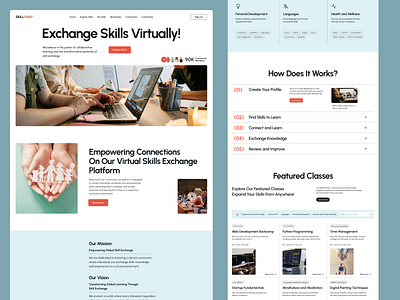 Website for Skills Exchange Virtually education landing landing page learn virtually learning online education portal product skills exchange ui ui design ux ux design web web app website