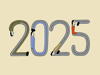 New Year 2025 abran animation branding design drawing graphic design illustration logo newyear ui vector