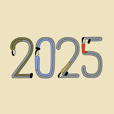 New Year 2025 abran animation branding design drawing graphic design illustration logo newyear ui vector