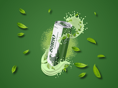 Refreshing Matcha Bliss in Every Sip 3ddesign beveragedesign branding canmockup creativeartwork creativesplash ecofriendly graphicdesign greentheme illustration matchaart matchalatte minimalistdesign modernbranding packagingdesign productdesign productmockup vibrantdesign visualidentity