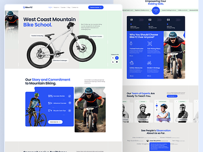 Bike FZ - Mountain Biking Course Website biking branding cycling figma design illustration landing page minimalist mobile personal trainer product design templates ui uiux design web design webflow webflow templates website templates website theme website ui websites