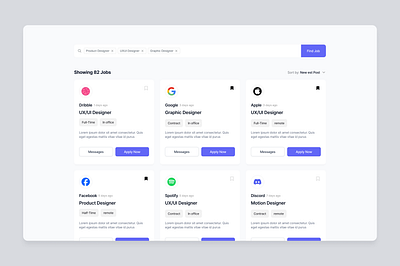 Job list - Daily UI 050 daily ui