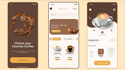 Choice Your Favorite Coffee! app branding design graphic design logo ui ux