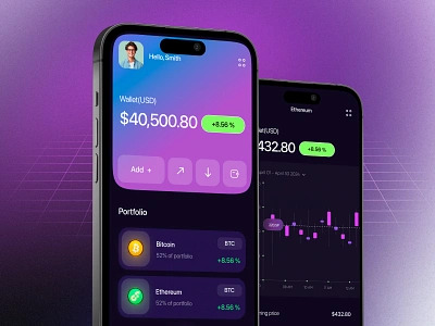 Finance Application mobile ui design bitcoin crypto crypto app crypto wallet cryptocurrency digital payment exchange finance finance app fintech mobile mobile banking modern app money management payment ui ux