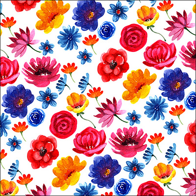 Watercolor Seamless Spring flower Pattern art fabric hand painted patterns retro floral seamless spring flower summer surface watercolor flower watercolor pattern