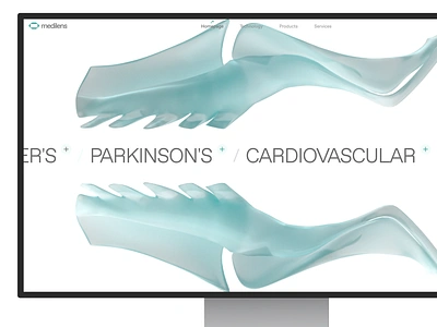 medilens: AI Medical Diagnostics | Hero Desktop Exploration UIUX 3d ai diagnostics ai medical imaging biotech biotech landing page biotech website clean clinical website diagnostic diagnostics website digital health medical medical imaging medical website minimal modern responsive smart health teal therapeutics