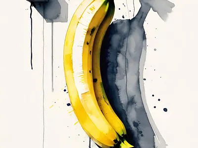 Million dollar banana art. abstract abstract art banana bananas dollar illustration million millionaire minions pop art watercolor