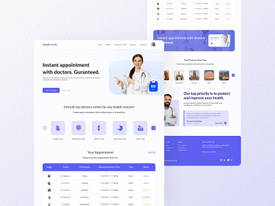 Healthcare Consultant Website Ui Design! appointment consultant doctor health hospital landing page patient ui user interface design ux design website design