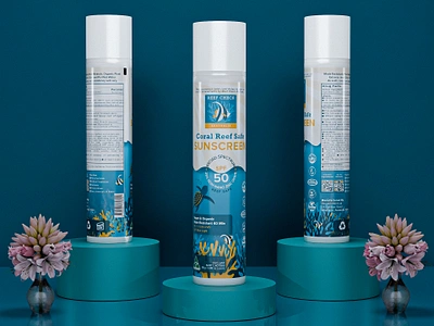 Coral Reef Safe Sunscreen Label Design branding design graphic design graphic designer label label design label designer logo designer marketing nepali graphic designer packaging packaging design packaging designer sunscreen visual identity