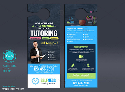 Tutoring Door Hanger Design Canva Template at home tutoring flyer at home tutoring services canva door hanger design home tutor flyer home tutoring flyer private tutor flyer tutoring at home tutoring at home flyer