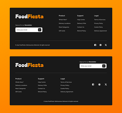 Website Footer Design design food footer footer design social ui uiux ux website