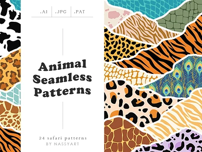 Animal Skin Seamless Patterns 3d animation logo