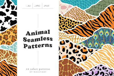 Animal Skin Seamless Patterns 3d animation logo