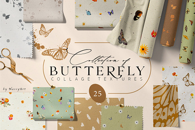 Butterfly Collage Paper Textures 3d animation graphic design motion graphics