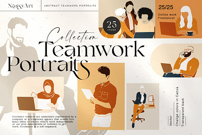 Teamwork People Abstract Portraits 3d animation graphic design motion graphics ui