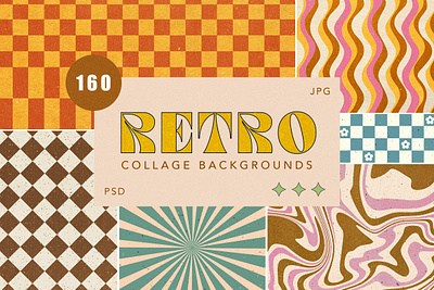 160 Retro Collage Textures animation graphic design logo motion graphics ui