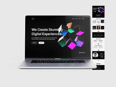 Studio Website Design 3d branding graphic design hero landing page spline ui webdesign