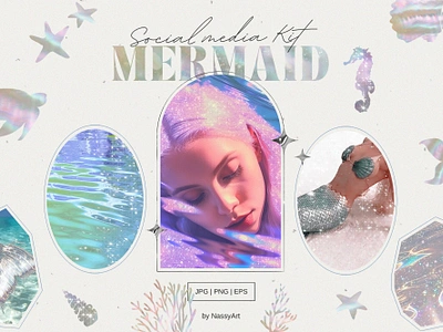 Mermaid Fairytale Sparkle Kit 3d animation graphic design logo motion graphics ui