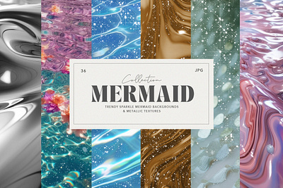 Sparkle Mermaid Water & Metallic Backgrounds 3d logo motion graphics ui