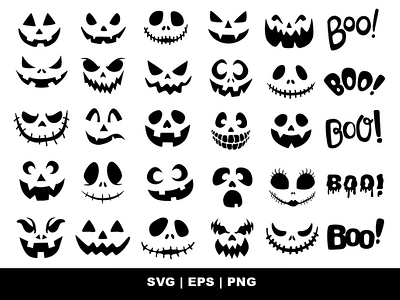 Halloween Scary Pumpkin Faces 3d animation branding graphic design logo motion graphics ui