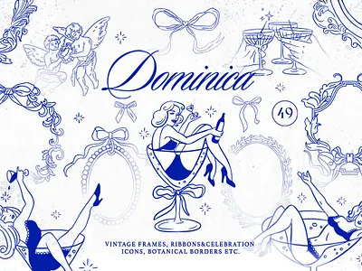 Dominica Vintage Frame Whimsical Collection 3d animation graphic design motion graphics ui