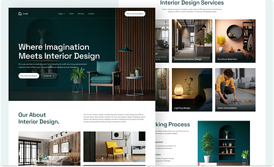 Interior Design Website functional spaces. uiux user centered design.