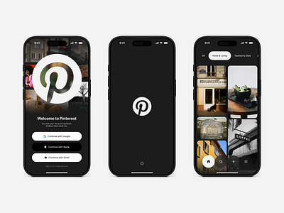 Pinterest — Redesigned App Concept app design app ui concept mobile app pinterest redesign ui ui design uiux user interface ux