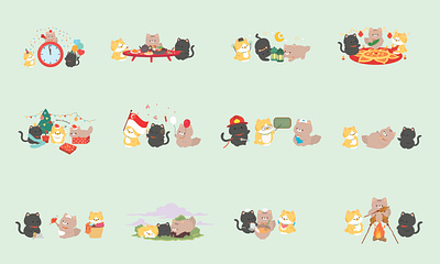 Fortune cats cats cute fortune illustration