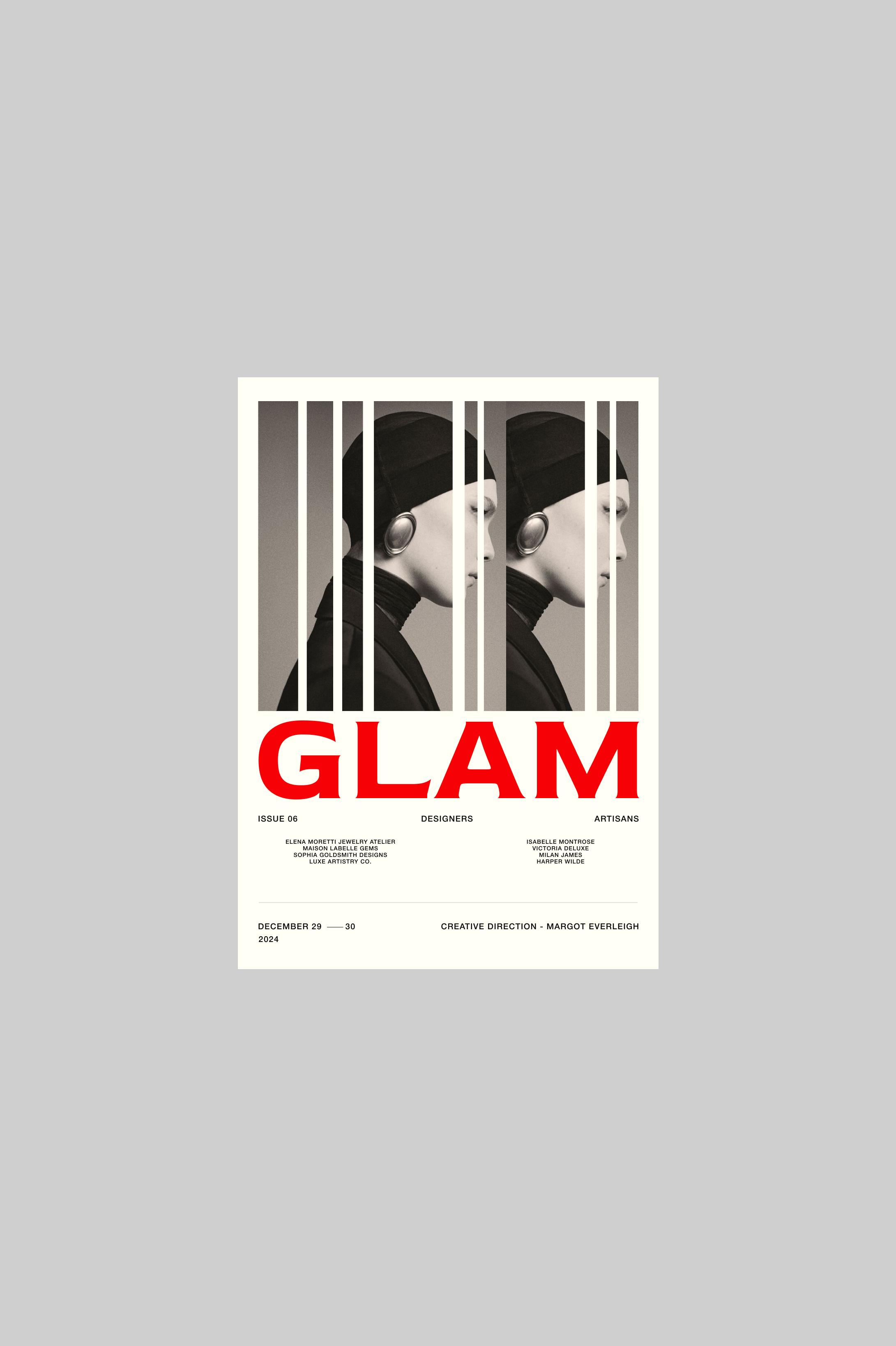 Glam Issue 06 - Jewelry Editorial branding design inspiration editorial design graphic design high end aesthetics jewelry branding luxury design minimalist design ui ui design