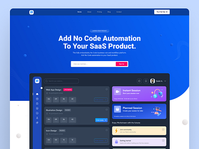 Code Automation SaaS Website automation b2b business code automation design figma saas saas website startups technology ui ui design uiux web design