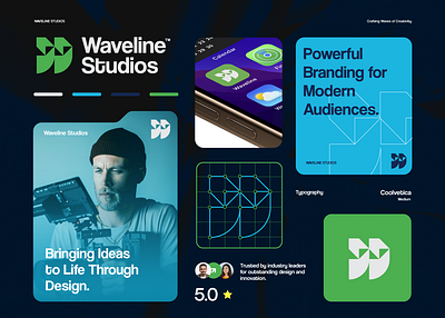 Waveline Studios Logo Design | Visual Identity ai ai logo branding design fast logo fast turnaround graphic design logo logo creation logo designer minimal logo modern logo studio logo style guide tech logo visual identity