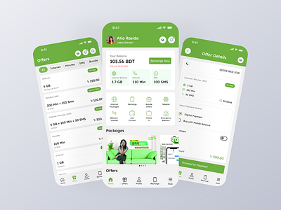 Teletalk Mobile App Redesign 2024 mobile app mobile operator app modern ui redesign mobile app telecom app teletalk teletalk mobile app redesign uiux