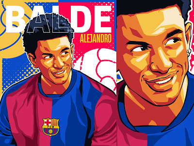 Alejandro Balde Illustration Portrait -FCBarcelona artwork barca fcbarcelona football footballart footballillustrated graphic design illustration sports sports illustration vector vectorartwork