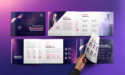 I will do business brochure, company profile, booklet design branding brochure business business brochure company profile design graphic design illustration logo ui