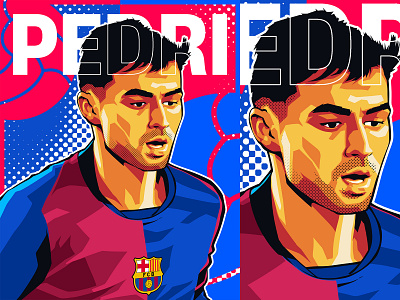 Pedri Illustration - FCBarcelona artwork fcbarcelona football footballart footballillustrated graphic design illustration soccer sports vectorartwork