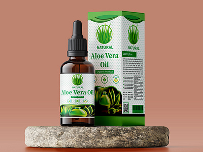 Aloe vera oil Box & label Design aloe vera box box design design label design packaging design