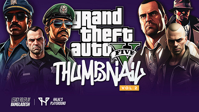 Gaming Thumbnail Project | GTA V | Legacy Roleplay BD creative design criminal design digital art gaming thumbnail graphic design gta roleplay police roleplay roleplay server thumbnail design