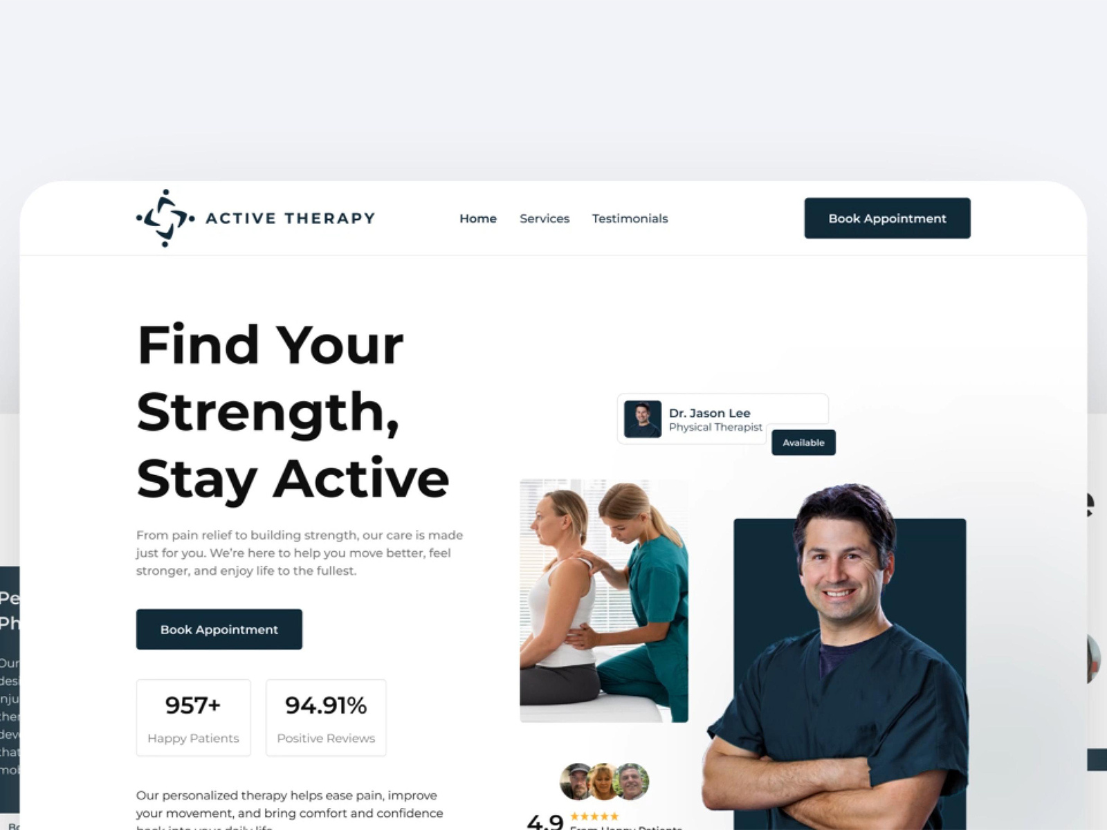 Physical Therapist Website And Branding Design By Brandsquare health healthcare website design