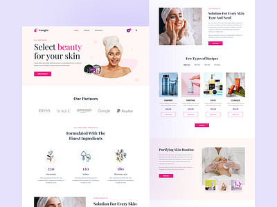 Beauty Skin Care Landing Page beauty beauty landing page beauty website clean cosmetic cosmetic web landing page skin care skin care landing page skin care web ui uiux website