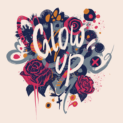 Print design for clothing GLOW UP design illustration print print design procreate t shirt typography